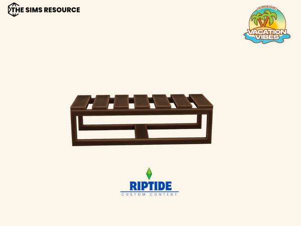 Sims 4 — Riptide CC Seabreeze Terrace Driftwood Coffee Table by Riptidecc — Bring the laid back charm of a coastal