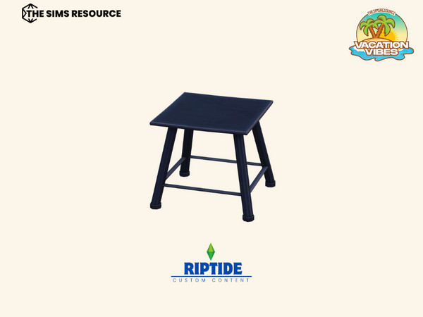 Sims 4 — Riptide CC Seabreeze Terrace Shoreline Stool by Riptidecc — Bring the laid back charm of a coastal terrace into