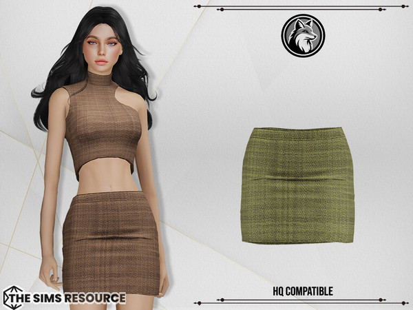 Sims 4 — Cathrine Set Skirt by ForLima — 4 Colors