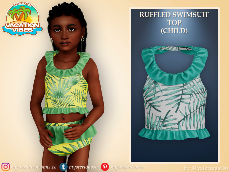 Sims 4 Child Ruffle The Sims Resource | Vacation Vibes - Ruffled swimsuit top Child