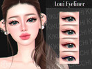 Sims 4 — Loui Eyeliner by Kikuruacchi — - It is suitable for Female and Male. ( Teen to Elder ) - 4 swatches - HQ