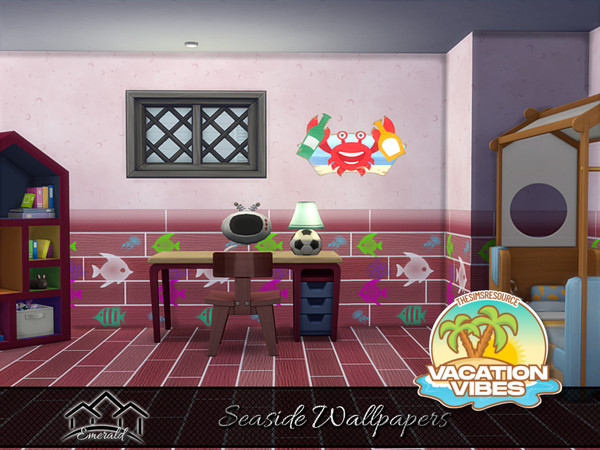 Sims 4 — Seaside Wallpapers 2 by Emerald — Refresh your walls and bring the sea inside your rooms with seaside