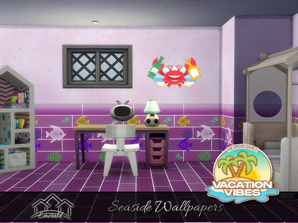 Sims 4 — Seaside Wallpapers 5 by Emerald — Refresh your walls and bring the sea inside your rooms with seaside