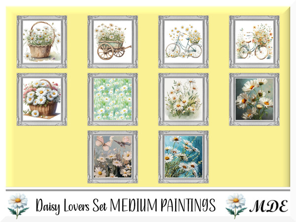 Sims 4 — MDE-Daisy Lovers_Medium Painting by MDE — I have created this set for the daisy lovers, there are several items,