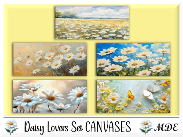 Sims 4 — MDE-Daisy Lovers_Wrapped Canvases by MDE — I have created this set for the daisy lovers, there are several