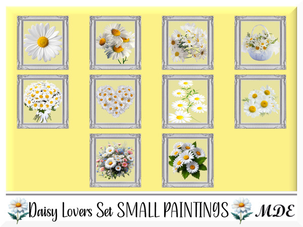 Sims 4 — MDE-Daisy Lovers_Small Painting by MDE — I have created this set for the daisy lovers, there are several items,