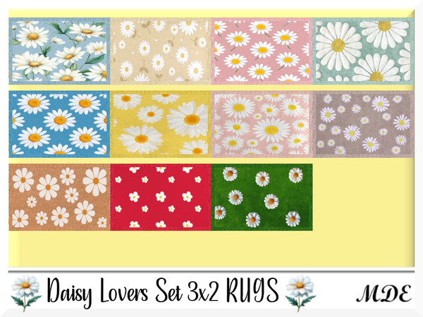 Sims 4 — MDE-Daisy Lovers_3x2 Rugs by MDE — I have created this set for the daisy lovers, there are several items, please