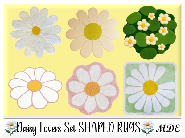 Sims 4 — MDE-Daisy Lovers_Shaped Rugs by MDE — I have created this set for the daisy lovers, there are several items,