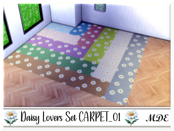 Sims 4 — MDE-Daisy Lovers_Carpet01 by MDE — I have created this set for the daisy lovers, there are several items, please