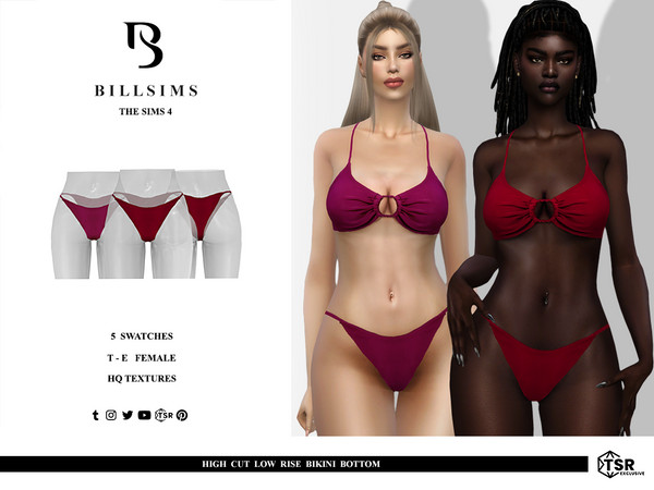 Sims 4 — High Cut Low Rise Bikini Bottom by Bill_Sims — This bikini bottom features a high-leg cut and a low rise design!