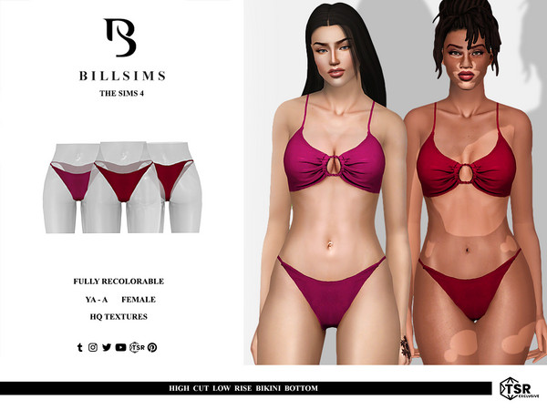 Sims 3 — High Cut Low Rise Bikini Bottom by Bill_Sims — This bikini bottom features a high-leg cut and a low rise design!