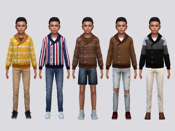 Sims 4 — Wrapped Button Sweater Boys by McLayneSims — TSR EXCLUSIVE