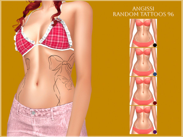 Sims 4 — Random tattoos 96 by ANGISSI — PREVIEWS MADE USING HQ MOD HQ compatible