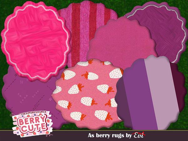 Sims 4 — As berries rugs by evi — A variety of berry coloured rugs