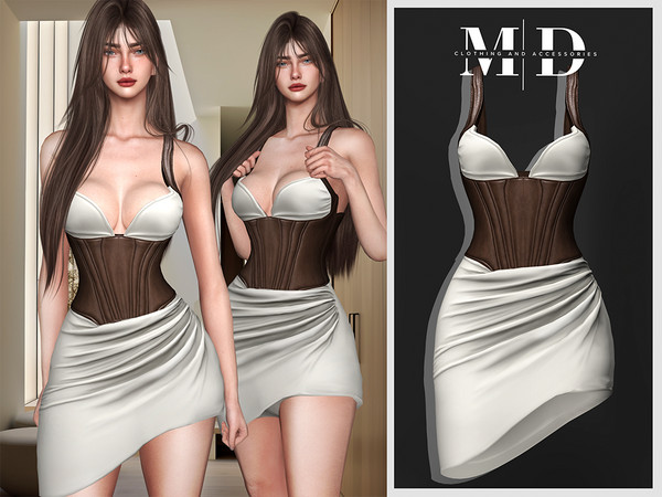Sims 4 — simple corset dress na029 by Mydarling20 — Outfit Information