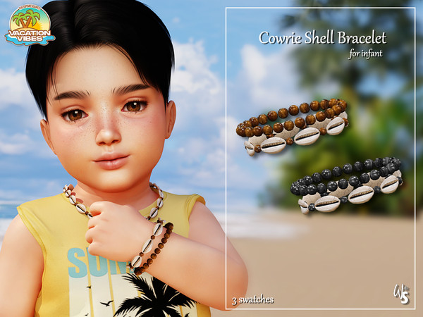 Sims 4 — Vacation Vibes - Cowrie Shell Bracelet for infant by WisteriaSims — - FOR INFANT - NEW MESH - BOYS - Bracelet