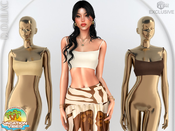 Sims 4 — Strap Ribbed Crop Top DO0937 by DOLilac — Custom thumbnail