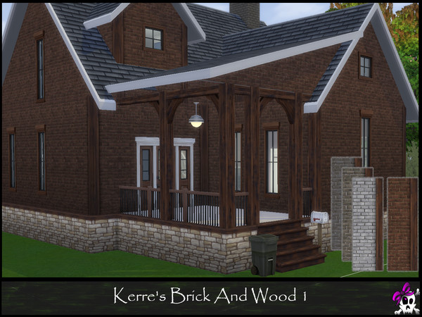 Sims 4 — Kerre_brick&wood1.package by Kerre2215 — Base Game brick walls with different wood trims