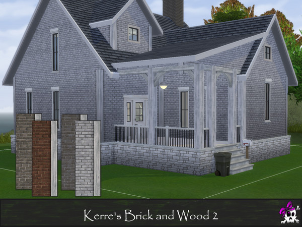 Sims 4 — Kerre_brick&wood2.package by Kerre2215 — Base Game brick walls with different wood trims