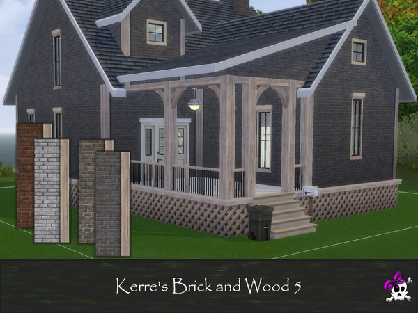 Sims 4 — Kerre_brick&wood5.package by Kerre2215 — Base Game brick walls with different wood trims