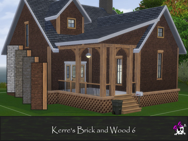 Sims 4 — Kerre_brick&wood6.package by Kerre2215 — Base Game brick walls with different wood trims