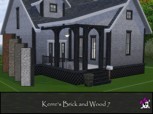 Sims 4 — Kerre_brick&wood7.package by Kerre2215 — Base Game brick walls with different wood trims