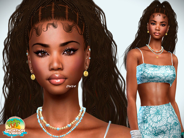 Sims 4 — Vacation Vibes - Mandy West by DarkWave14 — Download all CC's listed in the Required Tab to have the sim like in