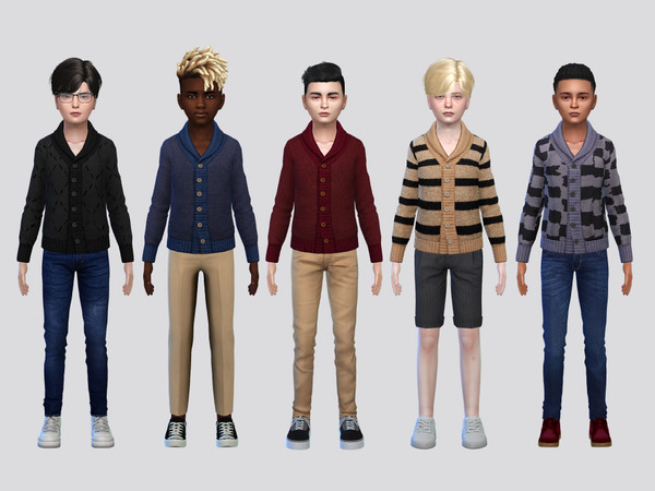 Sims 4 — Fisherman Button Sweater Boys by McLayneSims — TSR EXCLUSIVE