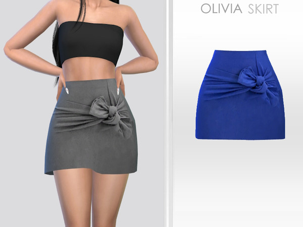 Sims 4 — Olivia Skirt by Puresim — Female skirt in 2 swatches
