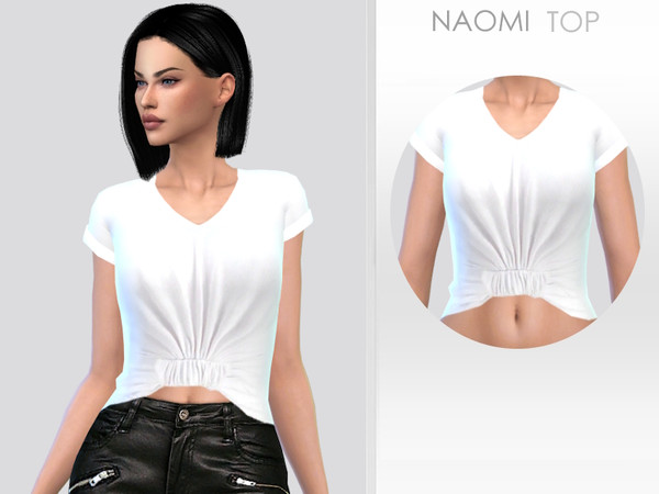 Sims 4 — Naomi Top by Puresim — White top for female sims
