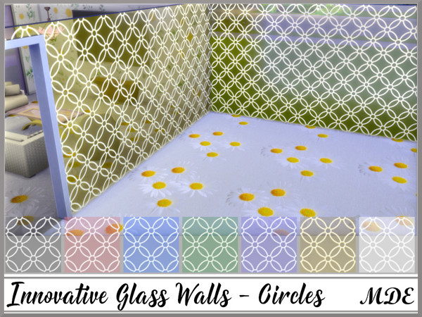 Sims 4 — MDE-Innovative Glass Walls_Circles by MDE — To me, glass walls are the best feature so far and I like to design