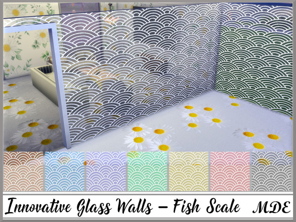 Sims 4 — MDE-Innovative Glass Walls_Fish Scales by MDE — To me, glass walls are the best feature so far and I like to