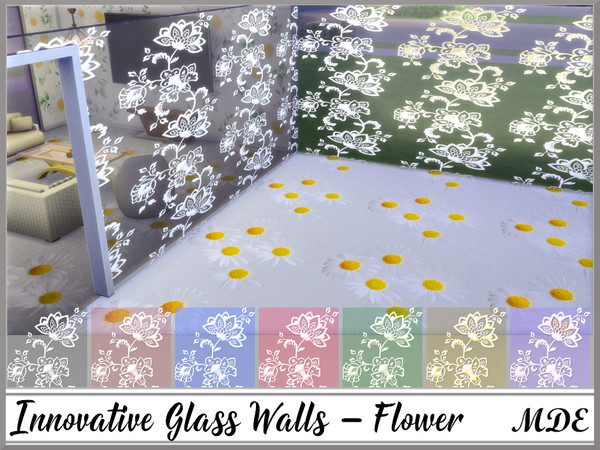 Sims 4 — MDE-Innovative Glass Walls_Flower by MDE — To me, glass walls are the best feature so far and I like to design