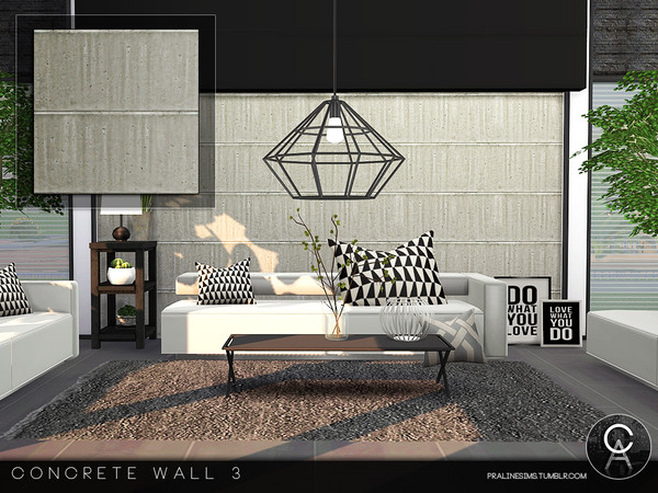 Sims 4 — Concrete Wall 3 by Pralinesims — By Pralinesims