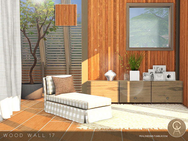 Sims 4 — Wood Wall 17 by Pralinesims — By Pralinesims