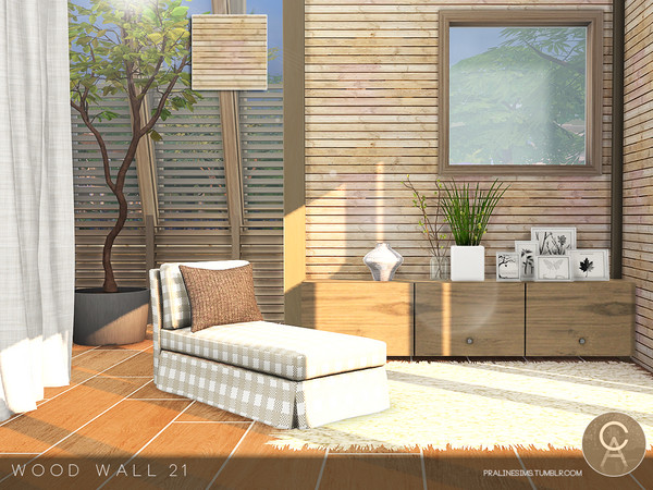 Sims 4 — Wood Wall 21 by Pralinesims — By Pralinesims