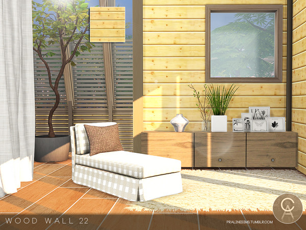 Sims 4 — Wood Wall 22 by Pralinesims — By Pralinesims