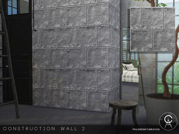 Sims 4 — Construction Wall 2 by Pralinesims — By Pralinesims
