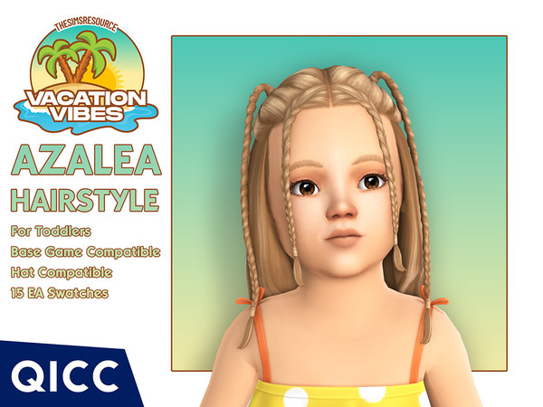 Sims 4 — Vacation Vibes - Azalea Hair by qicc — A hairstyle with baby braids. - Maxis Match