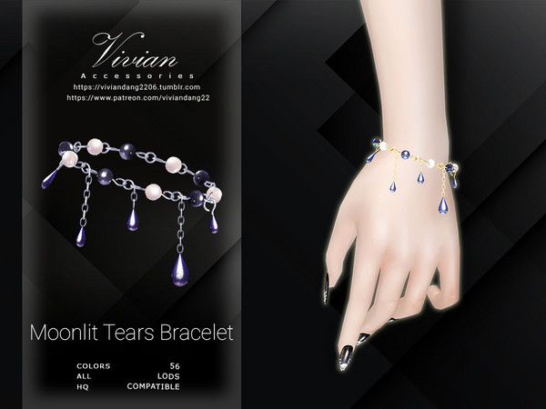 Sims 4 — Moonlit Tears - Bracelet by VivianDang — - All new meshes