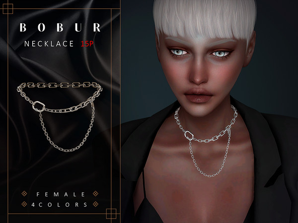 Sims 4 — (Patreon) Double Chain Necklace by Bobur2 — Double Chain Necklace for female