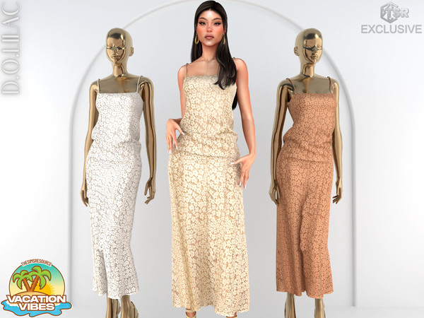 Sims 4 — Crocheted Maxi Dress DO0942 by DOLilac — Custom thumbnail