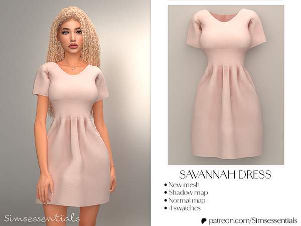 Sims 4 — Savannah Dress by Simsessentials — New Mesh