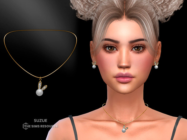 Sims 4 — Rabbit Necklace by Suzue — New Mesh (Suzue)