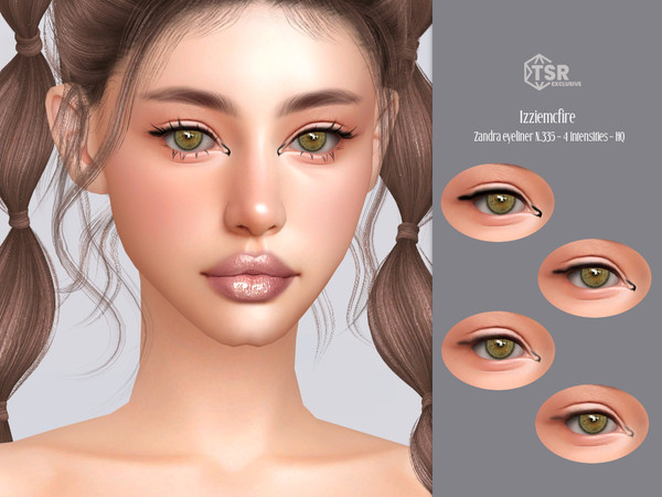 Sims 4 — IMF Zandra Eyeliner N.335 by IzzieMcFire — Zandra Eyeliner N.335 contains 4 black-gray intensities in hq