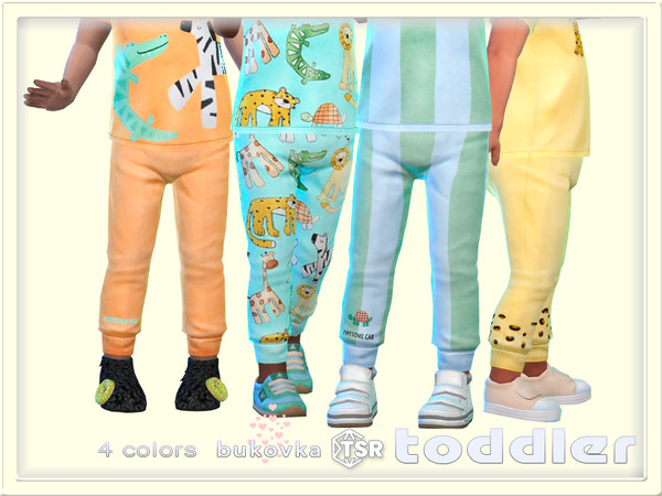 Sims 4 — Pants Safari by bukovka — Cute pants for toddlers of both sexes: boys and girls in 4 color options. Can be