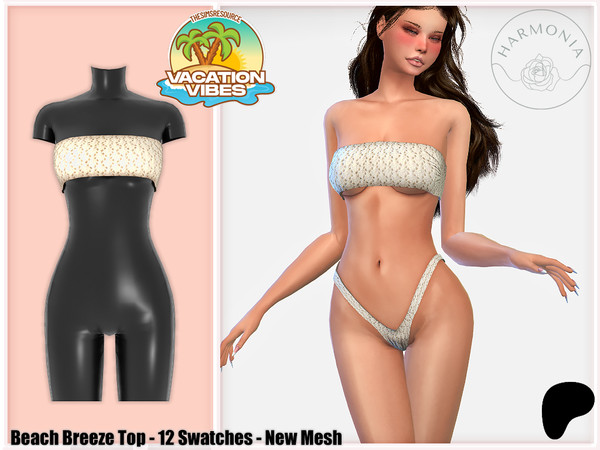 Sims 4 — Vacation Vibes - Patreon Breeze Top by Harmonia — New Mesh