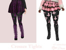 Sims 4 — Crosses Tights by Dissia — Cross pattern black tights