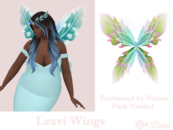 Sims 4 — Leavi Wings by Dissia — Double fairy wings !! Enchanted by Nature Pack Needed !!