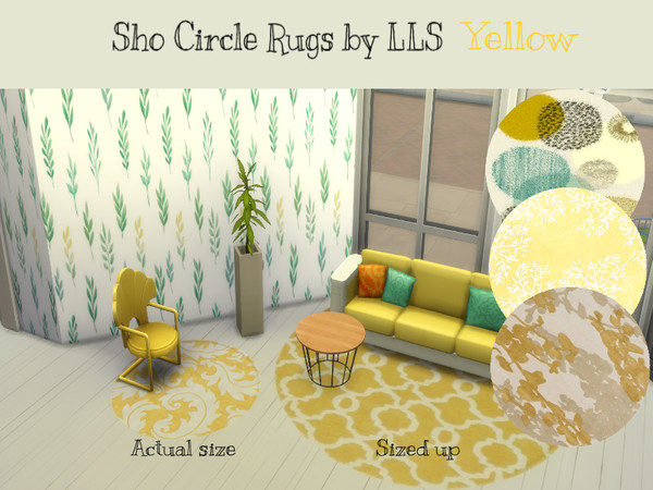 Sims 4 — Sho Circle Rug Yellow by lavilikesims — This is my Circle rug collection that will match some of the rugs from